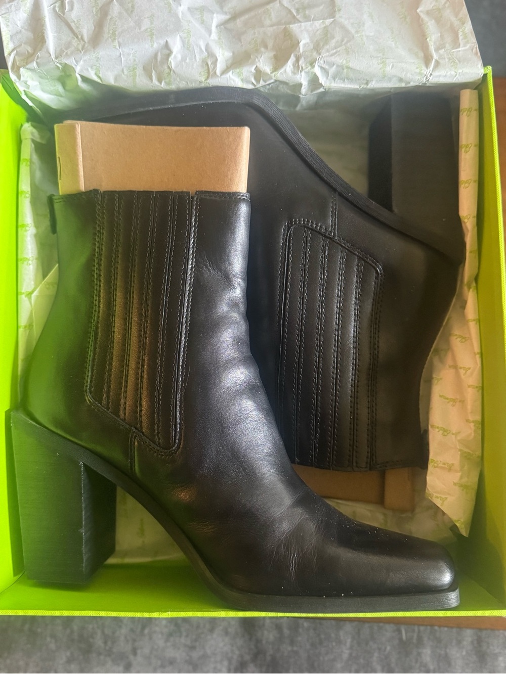 Sam Edelman Black Leather Block Heel Ankle Boots
